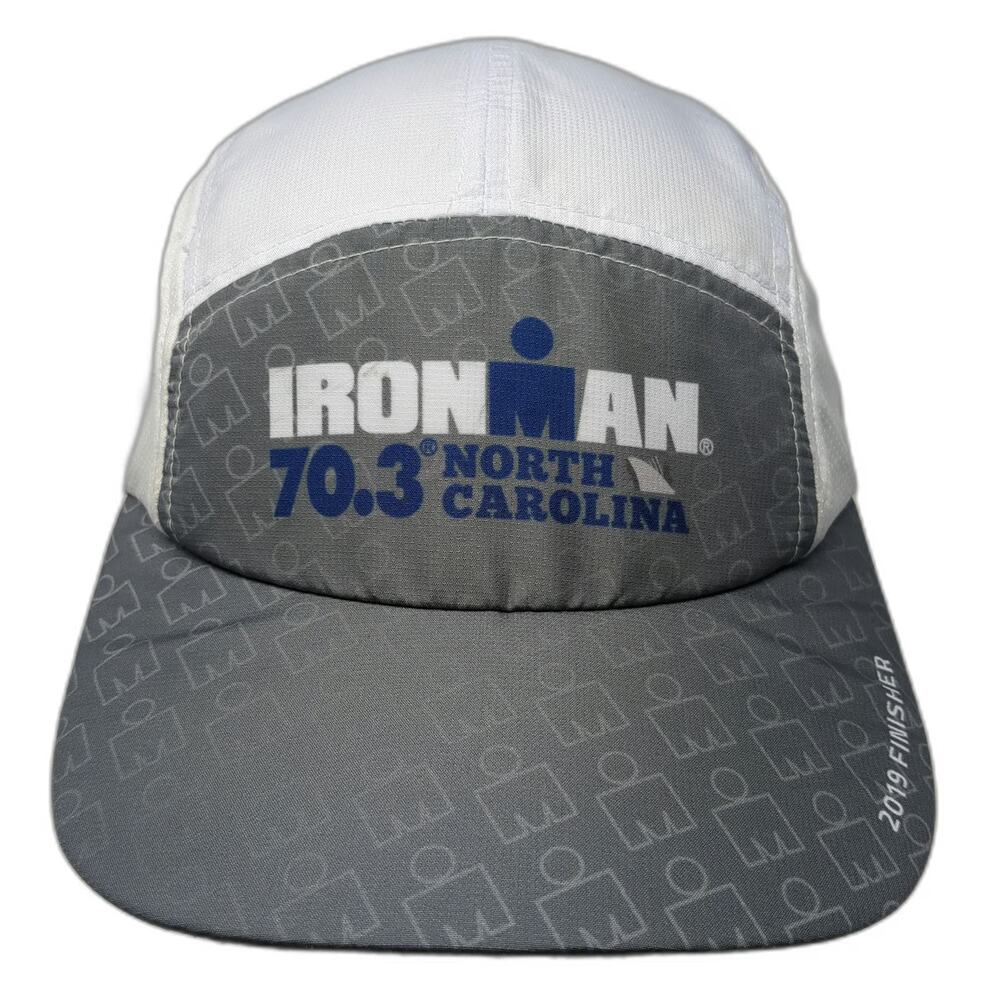 BOCO Gear Ironman 70.3 North Carolina 2019 Finisher 5 Panel Hat White One Size